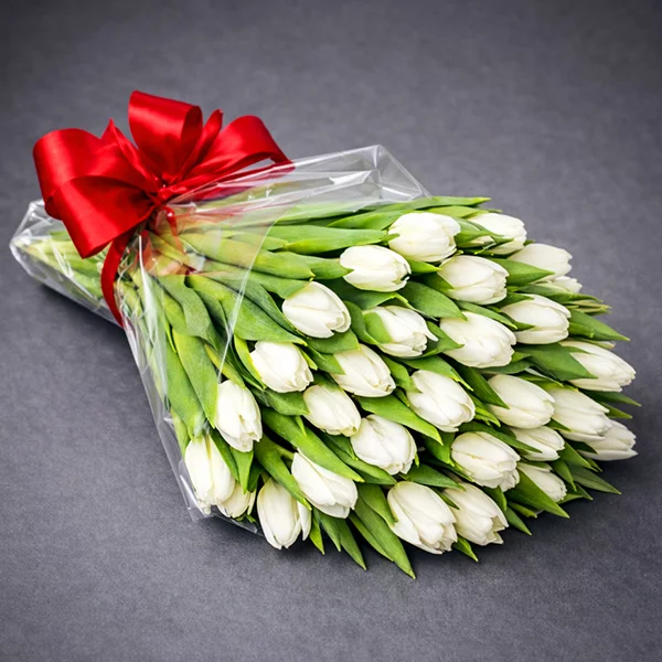 Вся моя нежность - букет из белых тюльпанов